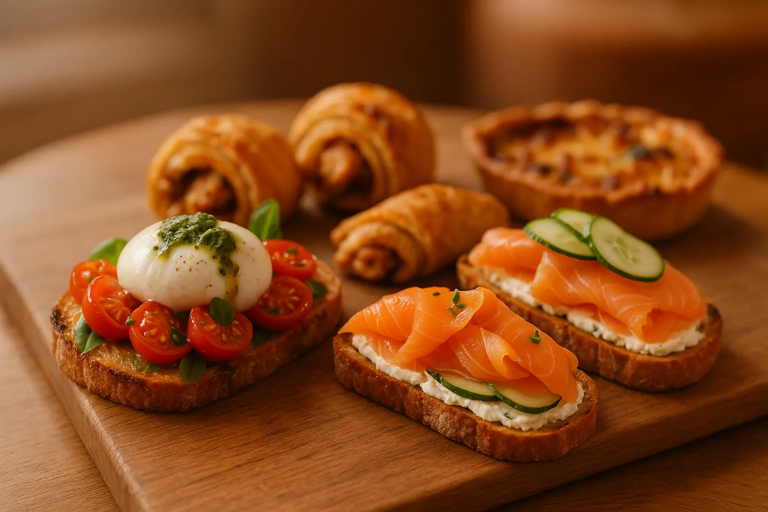 Bruschetta burrata, bruschetta saumon, rolls et tarte salée — LÜM Coffee Shop, Vieux-Lille