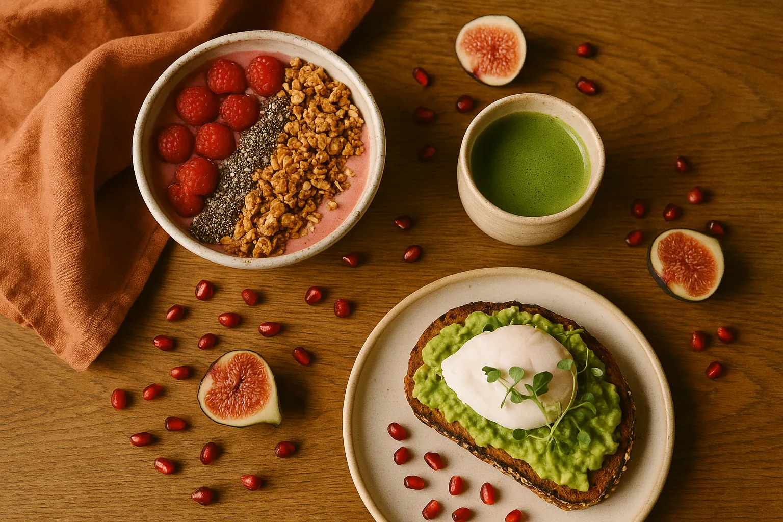 Smoothie bowl, toast à l'avocat et matcha — brunch healthy fait maison, LÜM Coffee Shop, Vieux-Lille